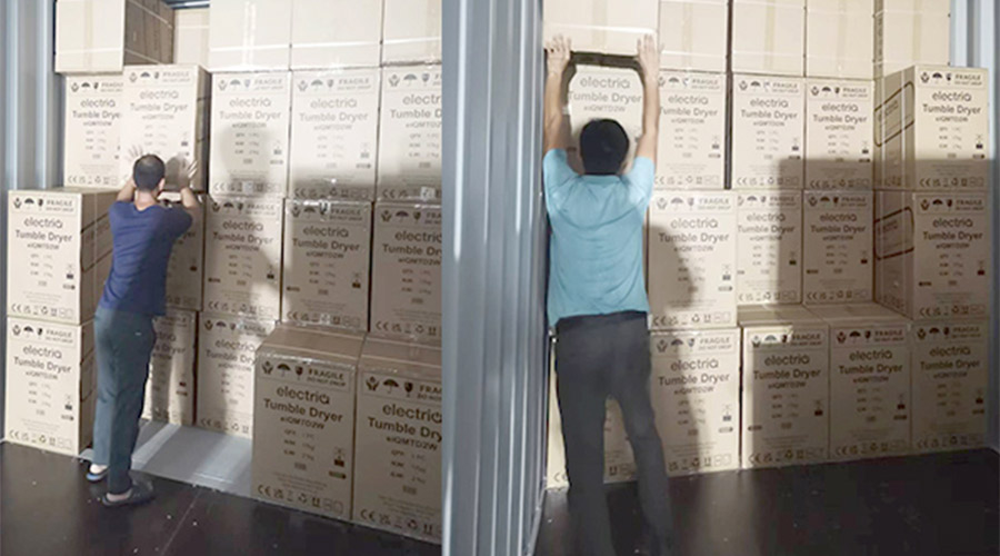 講效率！快速完成英國客戶Electriq衣物烘干機裝柜出貨任務(wù)
