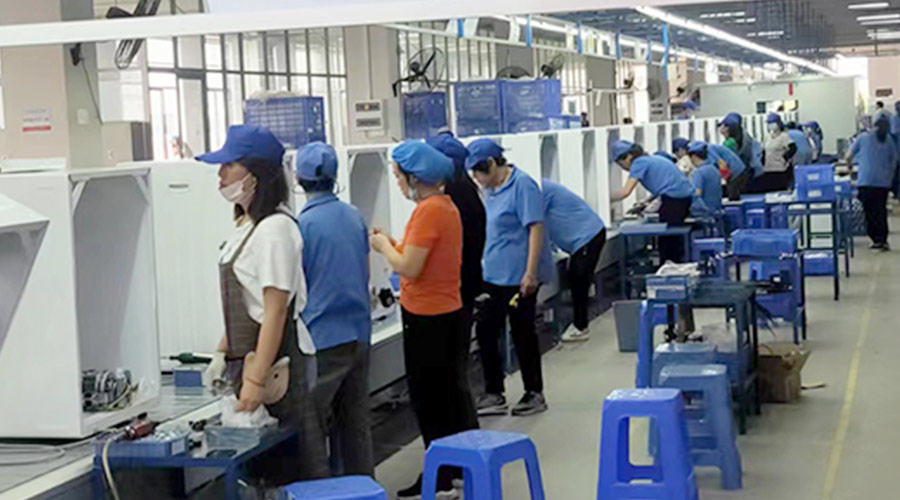 生產(chǎn)實況！金環(huán)電器開展客戶TCL滾筒衣服烘干機生產(chǎn)